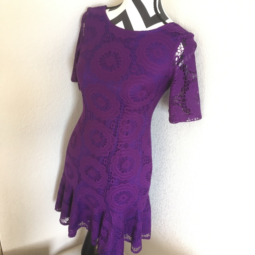 Violet Crochet Flounce Dress - Picture 2 of 8